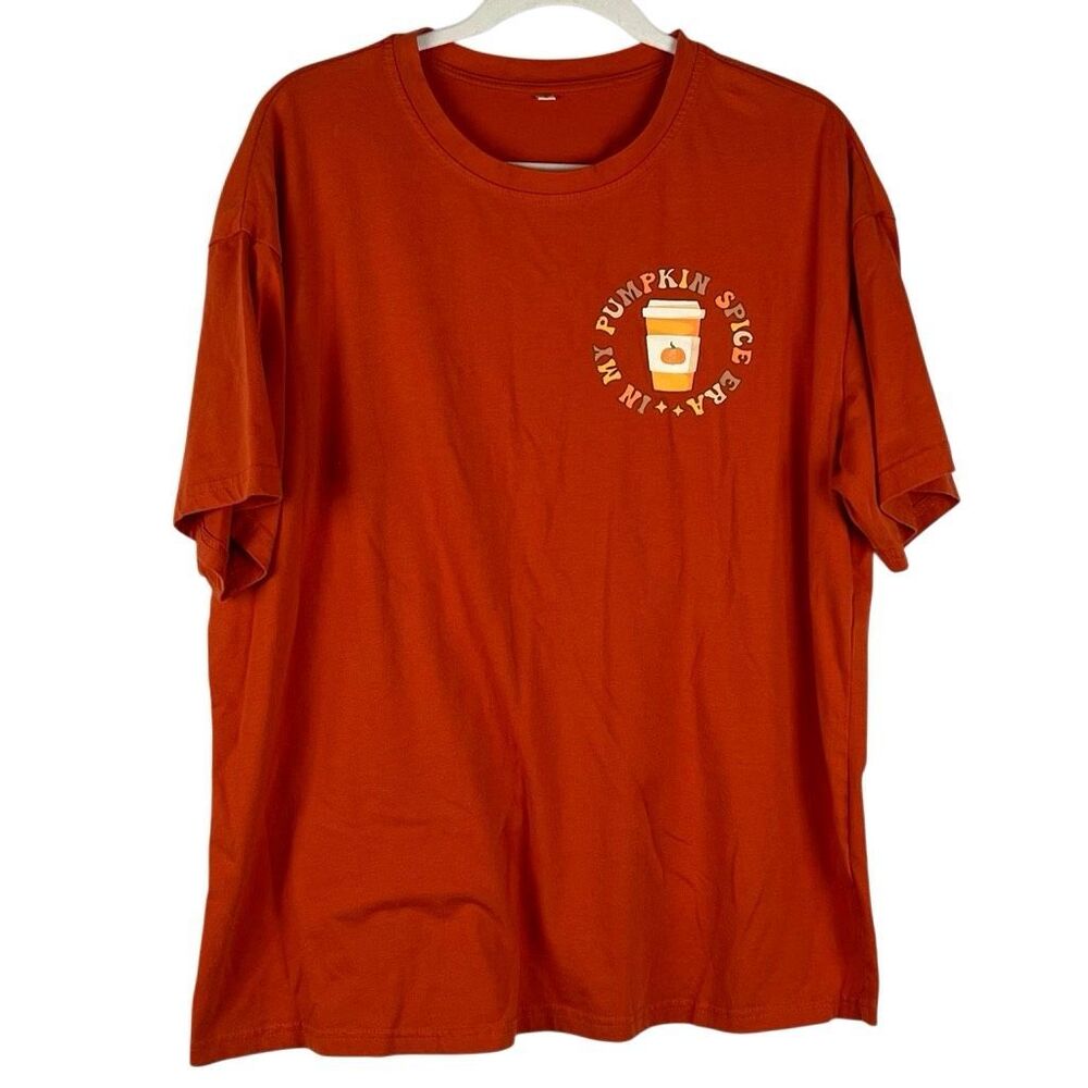 Women’s Fall Pumpkin Spice Era Rust Orange Graphic T-shirt Large